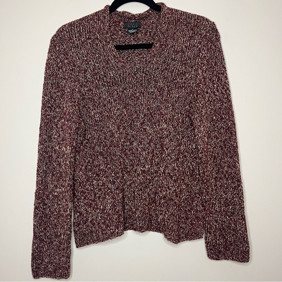 Sigrid Olsen Sweaters - SIGRID OLSEN Metallic Wool Blend Vneck Chunky Knit Sweater